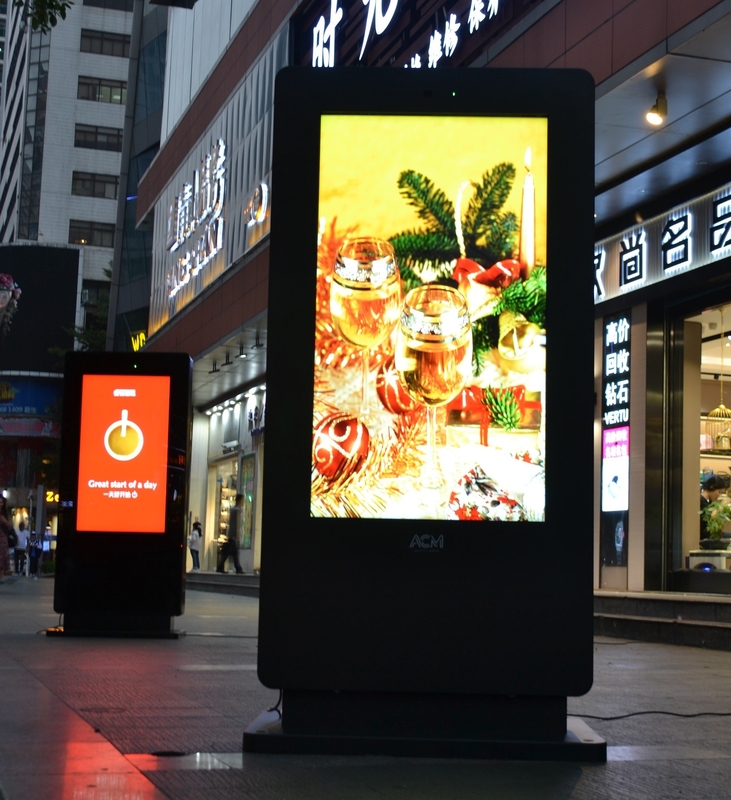55 Inch Outdoor Digital Totem , IP65 Double Sided LCD Display For Street Advertising
